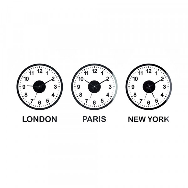 Balvi - Wandklok,World Clock,x3,3xAA