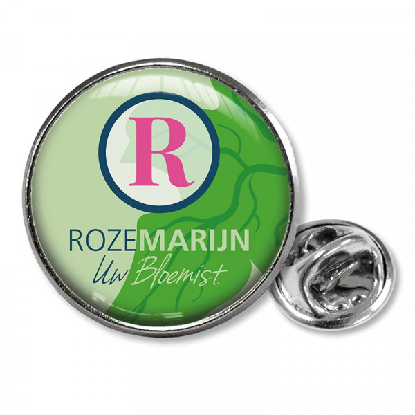 Ronde pin met dominglabel en vlindersluiting