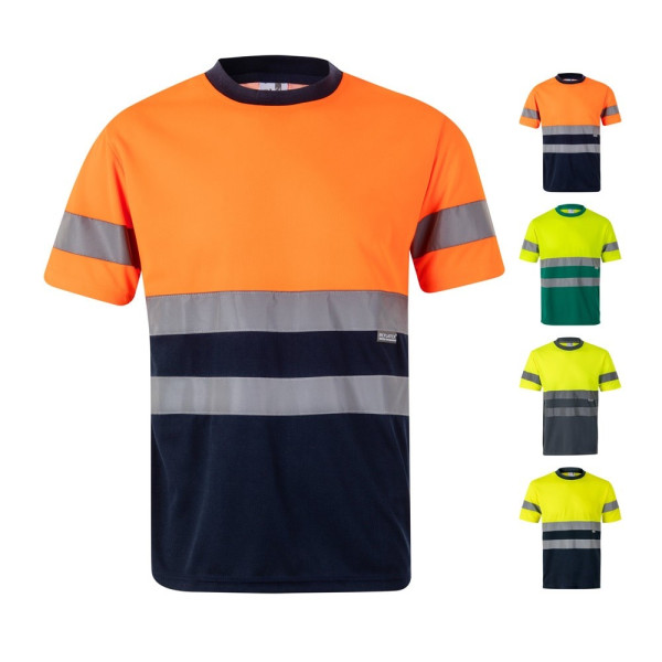 VL BRAHMA. Tweekleurig technisch bird-eye T-shirt (140g/m²) van polyester (100%)