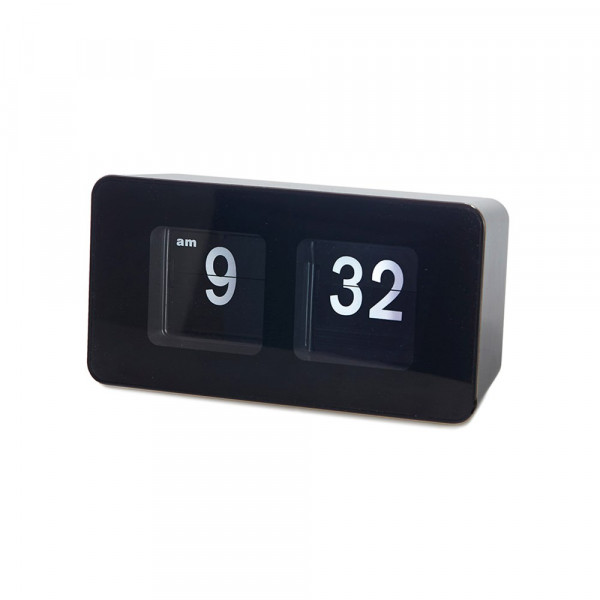 Balvi - Bureauklok,Flip Clock,zwart,2xAA,ABS