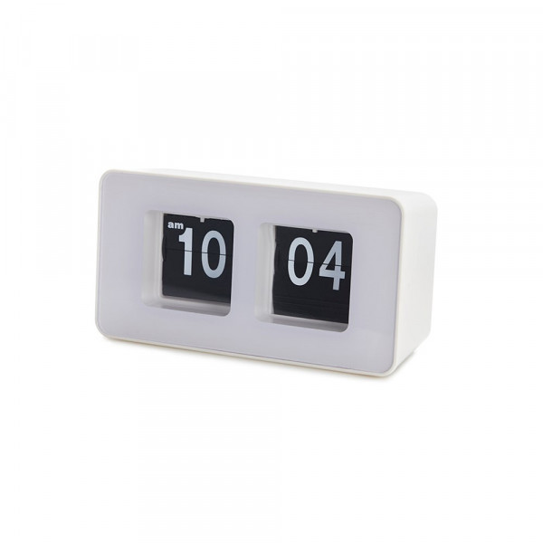 Balvi - Bureauklok,Flip Clock,wit,2xAA,ABS