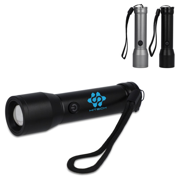 Oplaadbare IPX4-zaklamp van gerecycled aluminium
