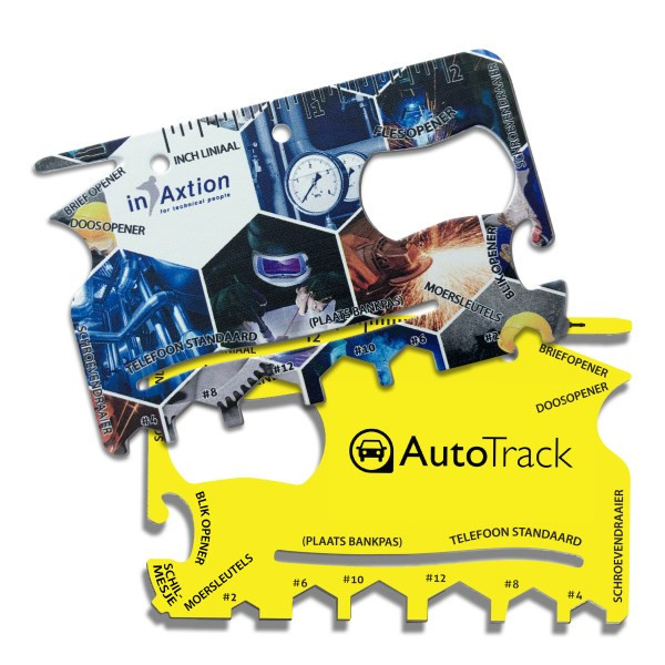 Toolcard met 1 kleur opdruk beide zijdes