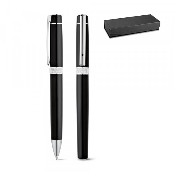 DOURO. Metalen roller en balpen set met clip