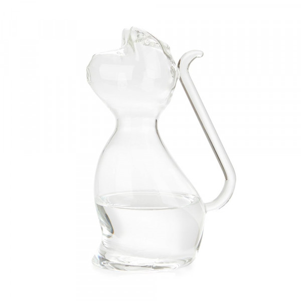 Balvi - Water Kan,Meow,1.0 L,transparant,glas