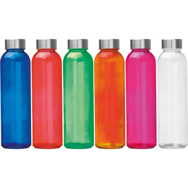 Glazen drinkfles met RVS sluiting
